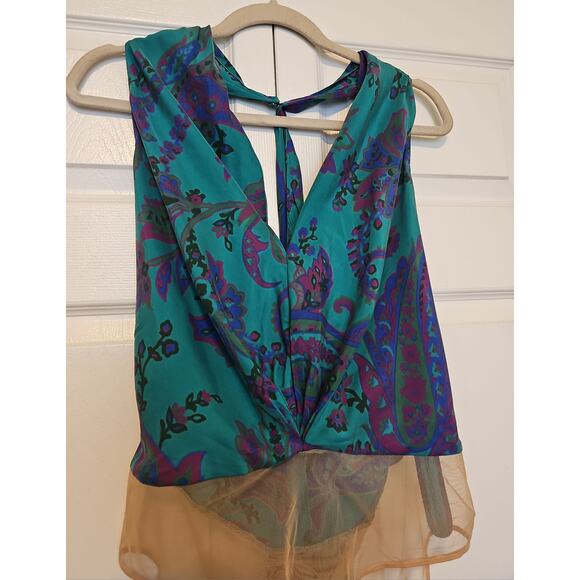 NEW Ralph Lauren Purple Label Jarvis Filigree Silk Bodysuit Scarf Womens Italy - Picture 10 of 16